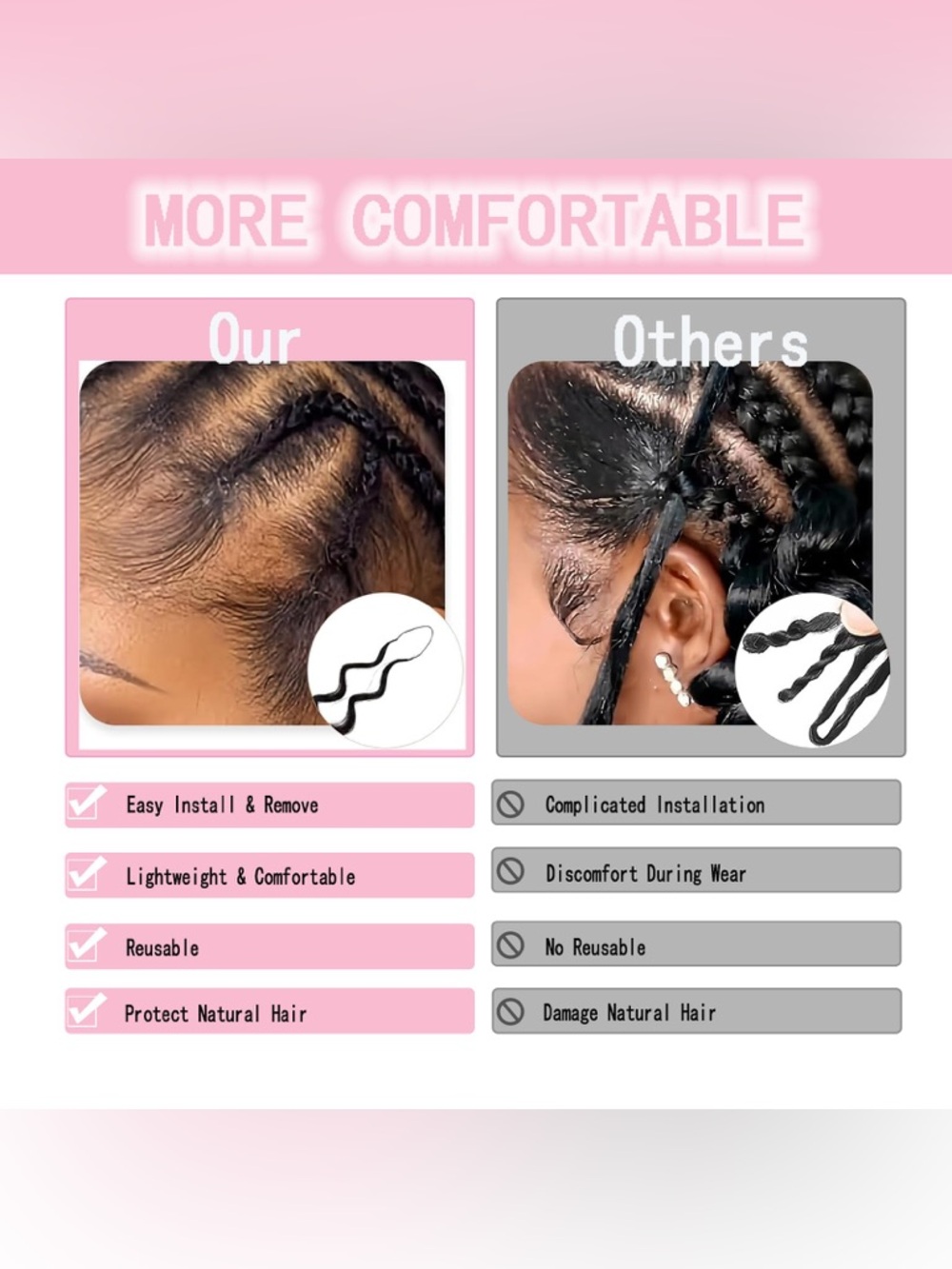 Black Deep Wave Feather Tip Crochet Braids, Pre-Looped, Soft, Curly Extensions - Picture 6 of 13